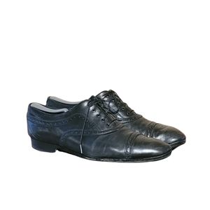 Men Vintage Leather Black Lace Up Shoes By Salvat… - image 1